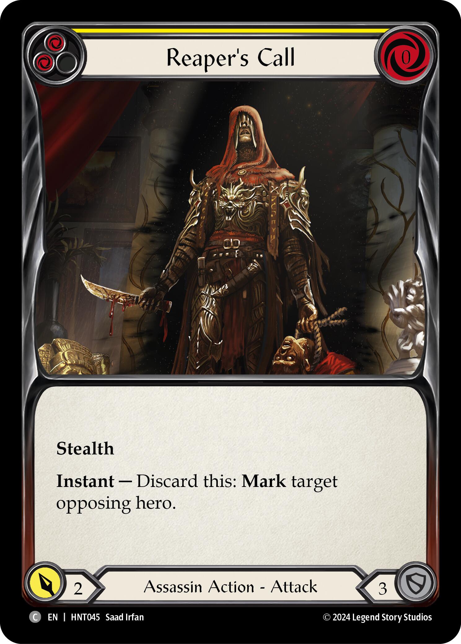 Reaper's Call (Yellow) [HNT045] (The Hunted)  Rainbow Foil