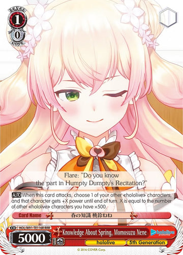 Knowledge About Spring, Momosuzu Nene (HOL/W91-TE116R RRR) [hololive production]